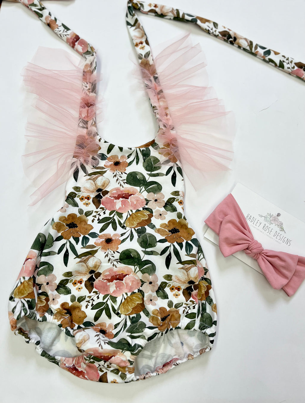 Rusted Floral Ruffle Romper