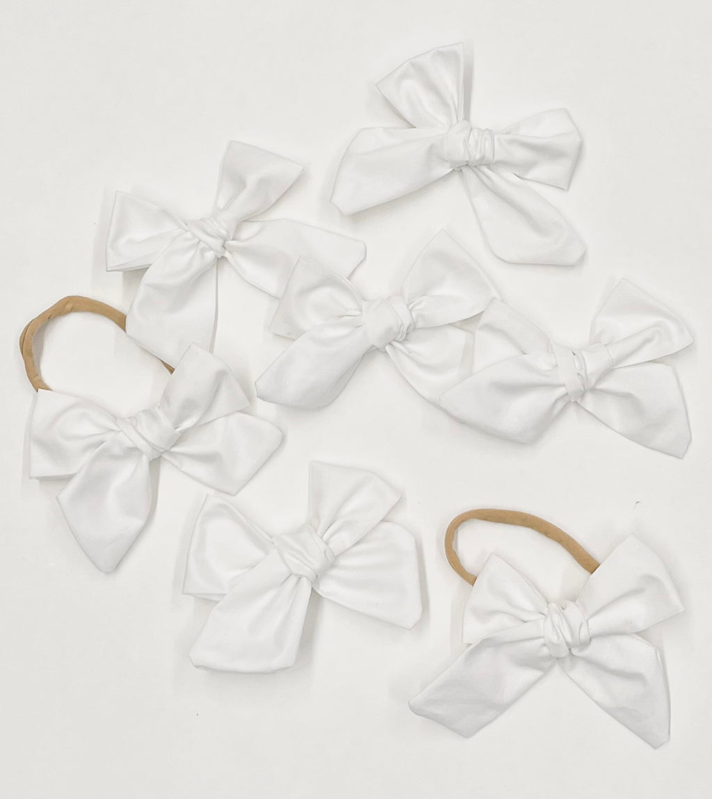 White Handtied Bow