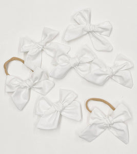 White Handtied Bow