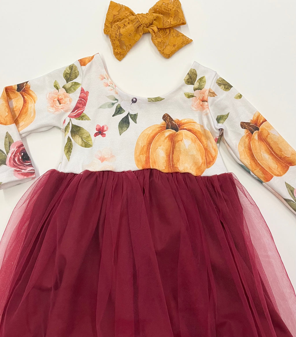 Pumpkin Rose Longsleeve Dress