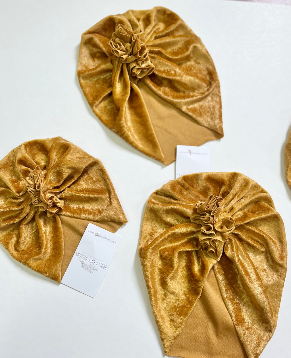 Gold Velour Ruffle Hat