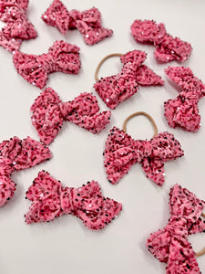 Pink Sequin Bow