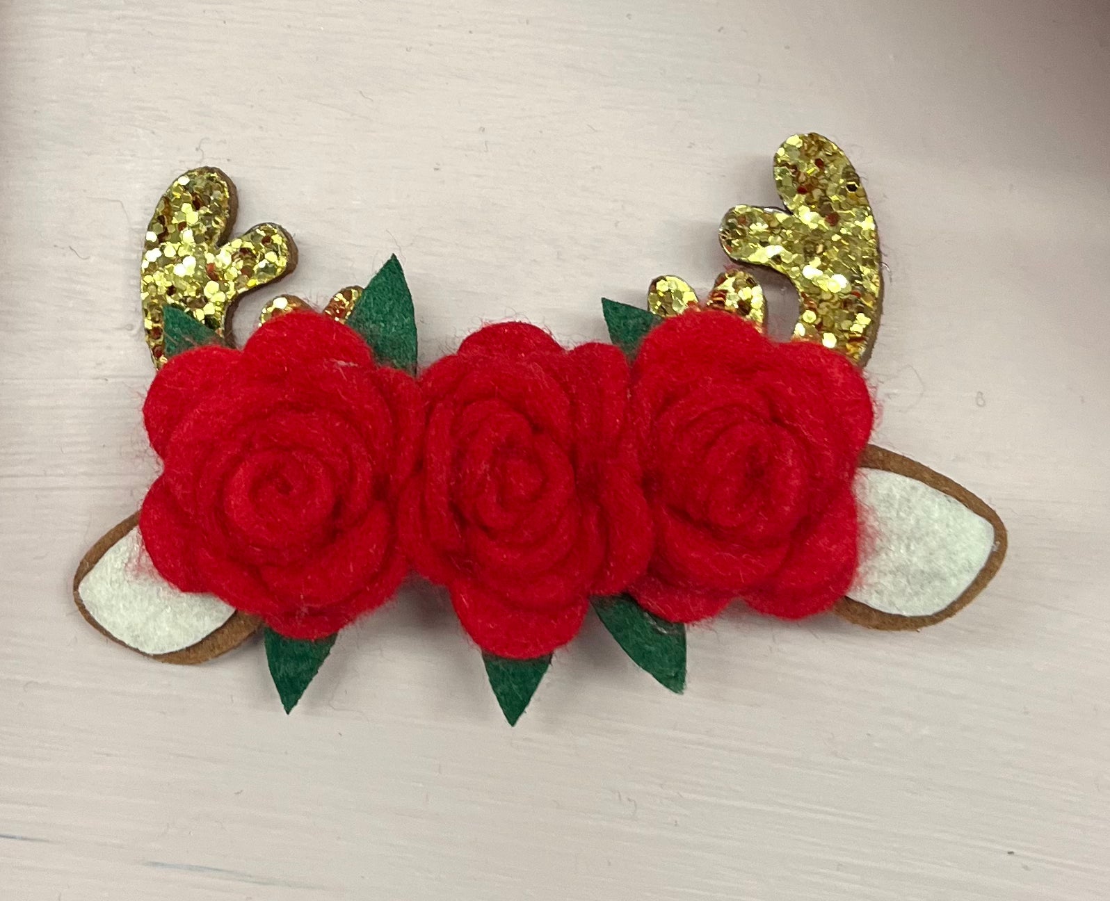 Floral Reindeer Clip