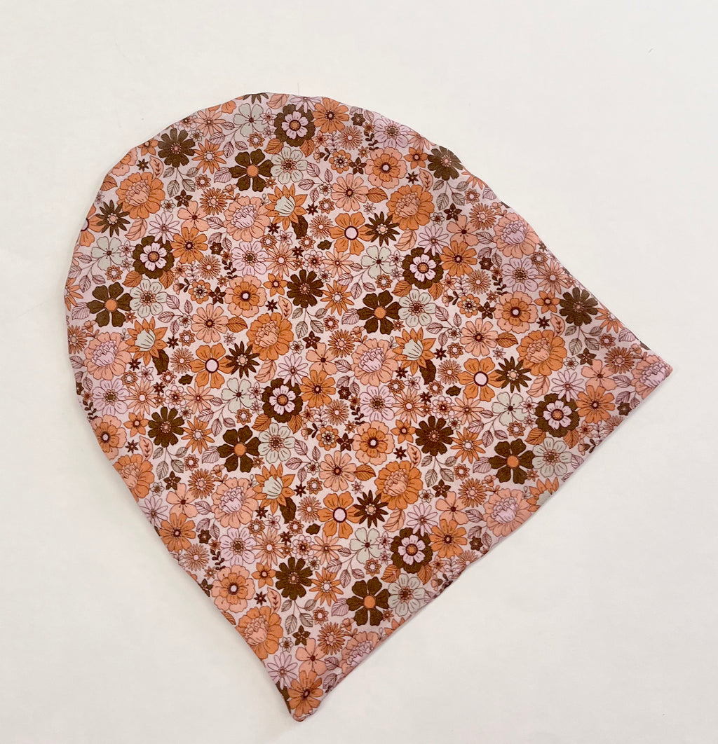 Retro Fall Floral Reversible Beanie