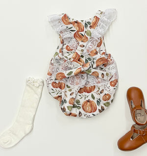 Pumpkin Ruffle Romper
