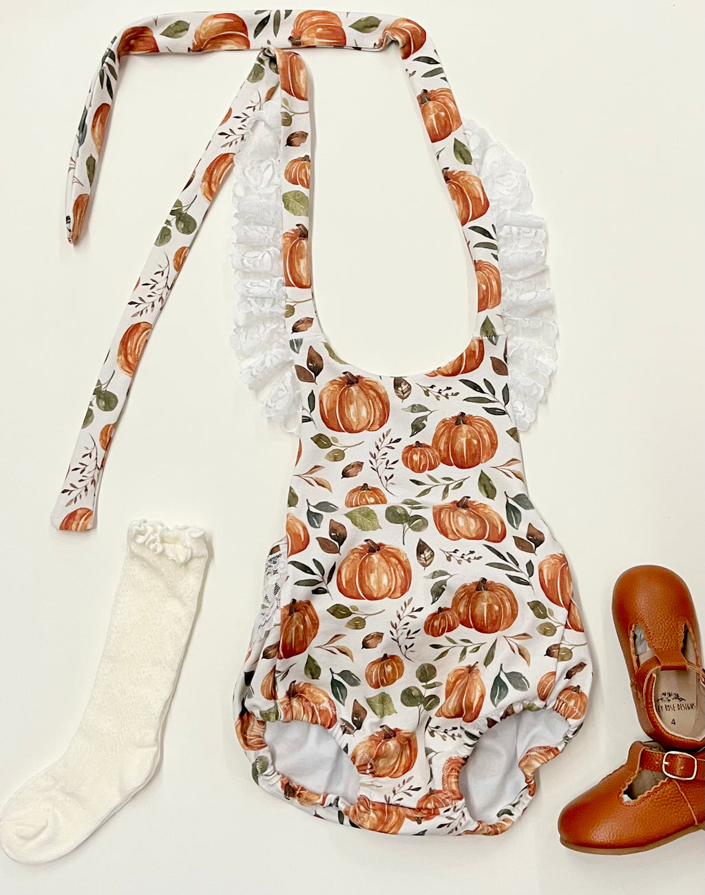 Pumpkin Ruffle Romper