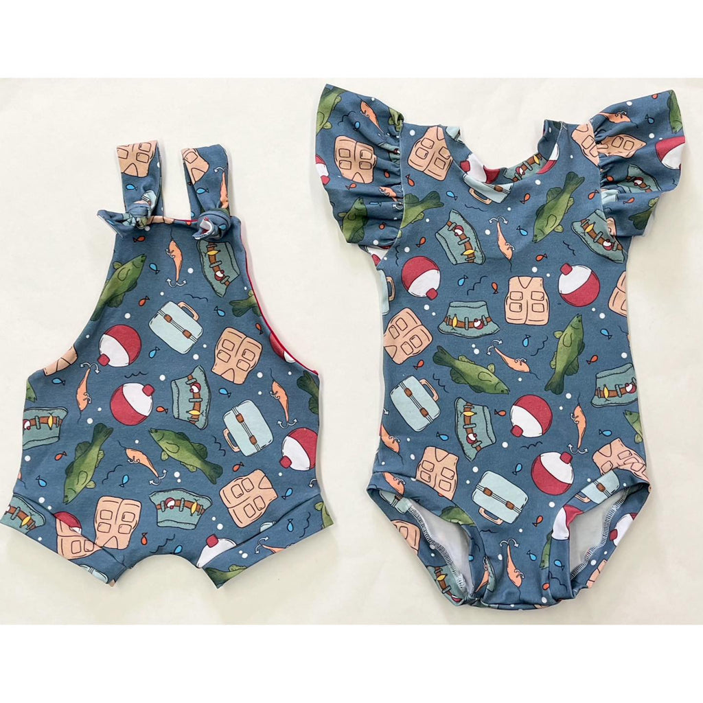 **PREORDER** Gone Fishing Knotted Shortalls