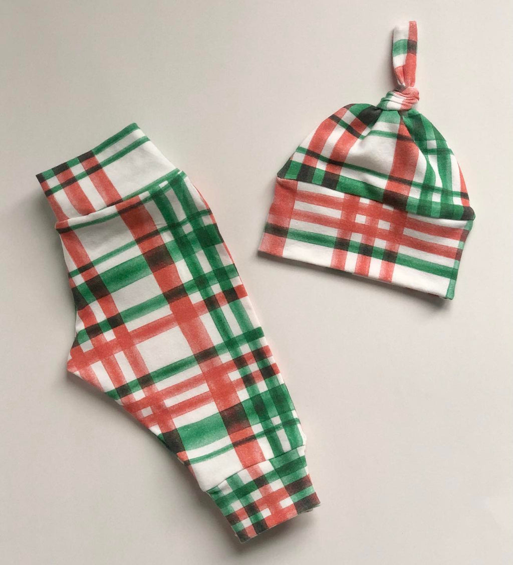 Christmas Plaid Newborn Set